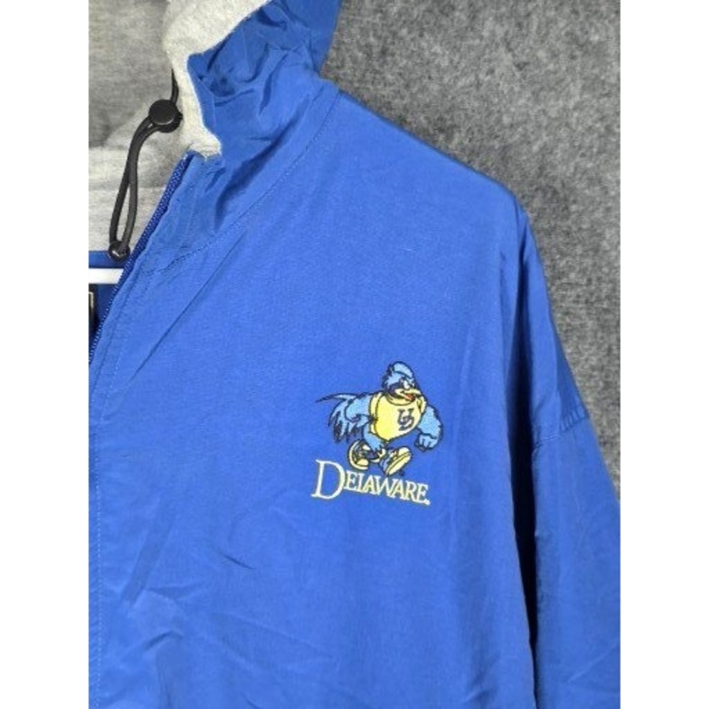 VTG Gear for Sports Delaware Blue Hoodie Pullover Windbreaker Jacket Mens‎ XL - Picture 7 of 10
